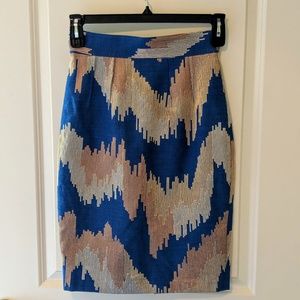 Tracy Reese Aegean Blue Slim Skirt (Size 4)
